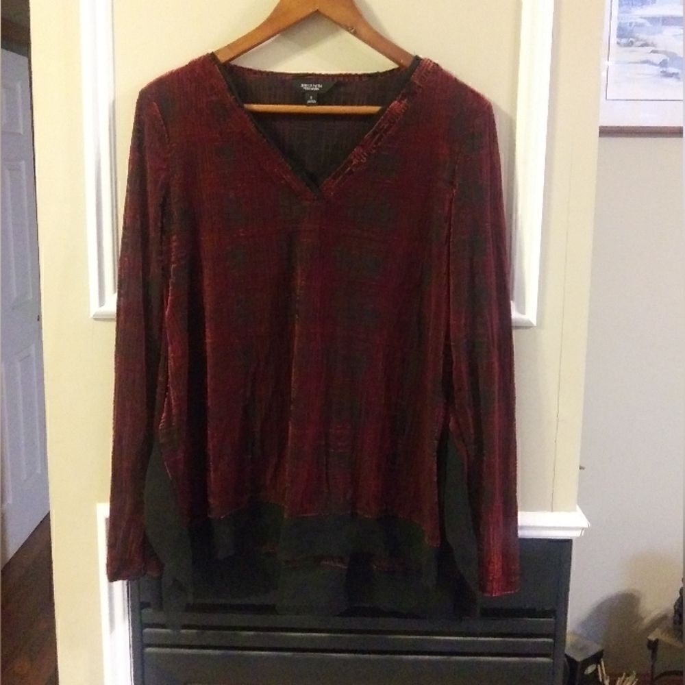 SIMPLY VERA VERAWANG elegant Tunic Top Blouse Sheer Women's Size Small